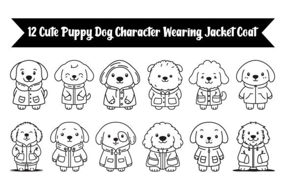 12 Cute Puppy Dog Wearing Jacket Coat