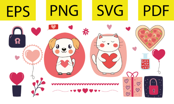 Cat and Dog Valentine Day Collection