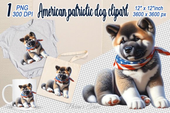Cute American Dog Clipart Designs