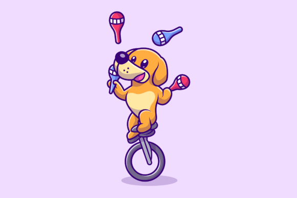 Cute Dachshund Dog Playing Pin Cartoon