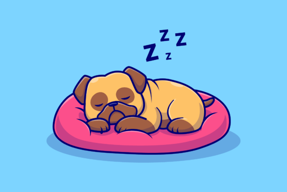 Cute Pug Dog Sleeping on Pillow Cartoon – A Designer’s Review