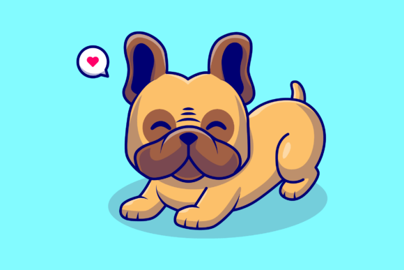 Cute Pug Dog Stretching Cartoon