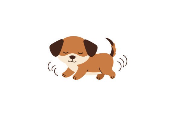 Cute Small Dog Wagging Tail Happy Pet Ve