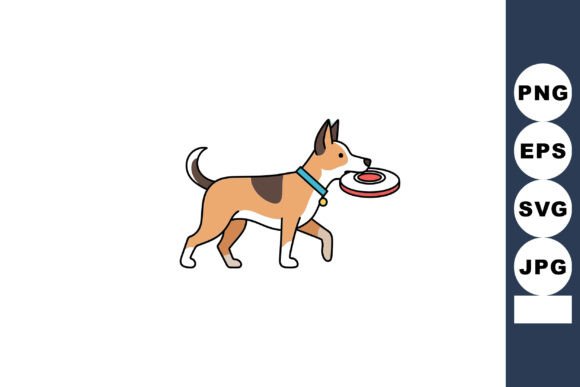 Dog Carrying Frisbee Toy in Mouth Playfu: Embroidery Design Review