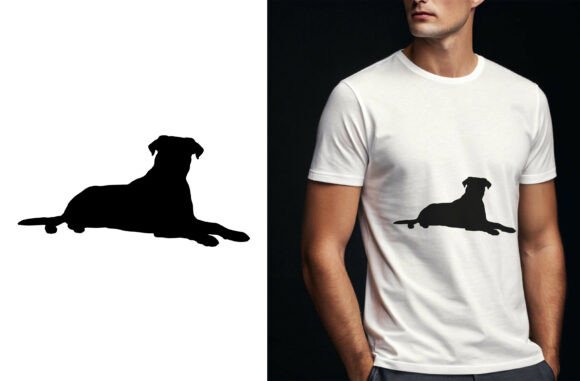 Dog Silhouette Sniffing Ground Pose
