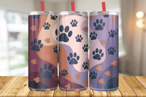 Glitter Dog Paw Tumbler Wrap