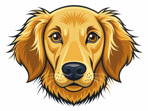 Golden Retriever Dog Vector Design Review