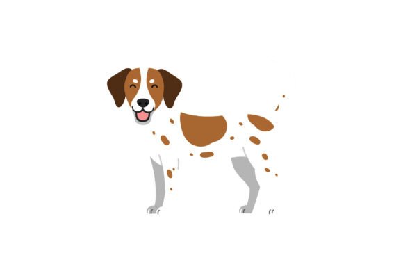 Happy Dog with Brown Spots in Flat and M