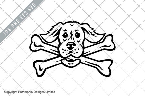 Old Golden Retriever Dog Crossbones Retr