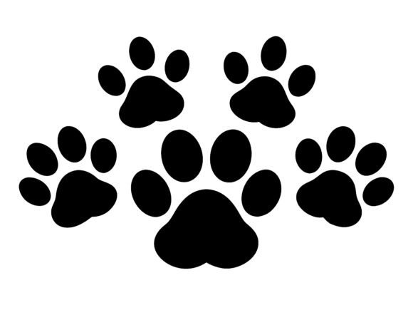 Paws Print of a Dog or Cat. Footprint. Review