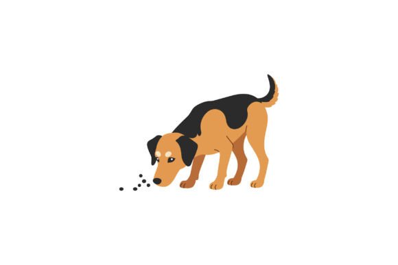 Playful Brown and Black Dog Sniffing F
