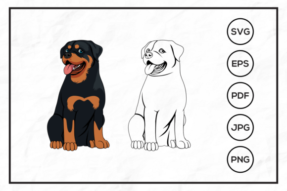 Rottweiler Dog Cartoon Character