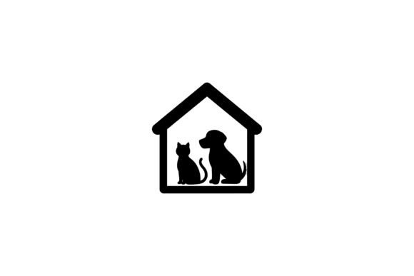 Silhouette of a Dog and Cat Sitting Toge
