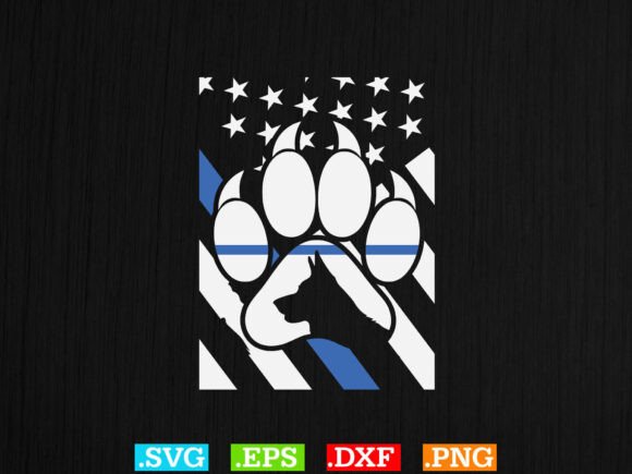 Thin Blue Line Police K9 Dog Paw Shirt