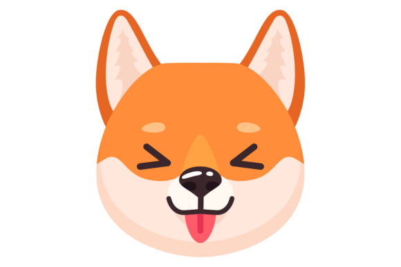 Tongue out Emoji. Cute Dog Comic Emotion